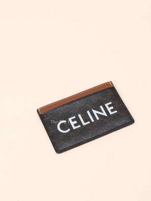 Celine Black/Tan Canvas Triomphe Card Holder