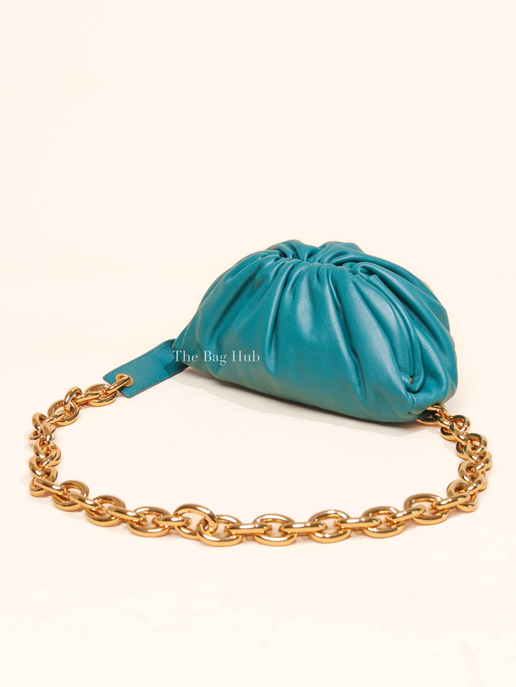 Bottega Veneta Teal Leather Belt Chain Pouch