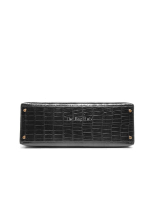 Hermes Black Shiny Alligator Kelly 35 Bag GHW