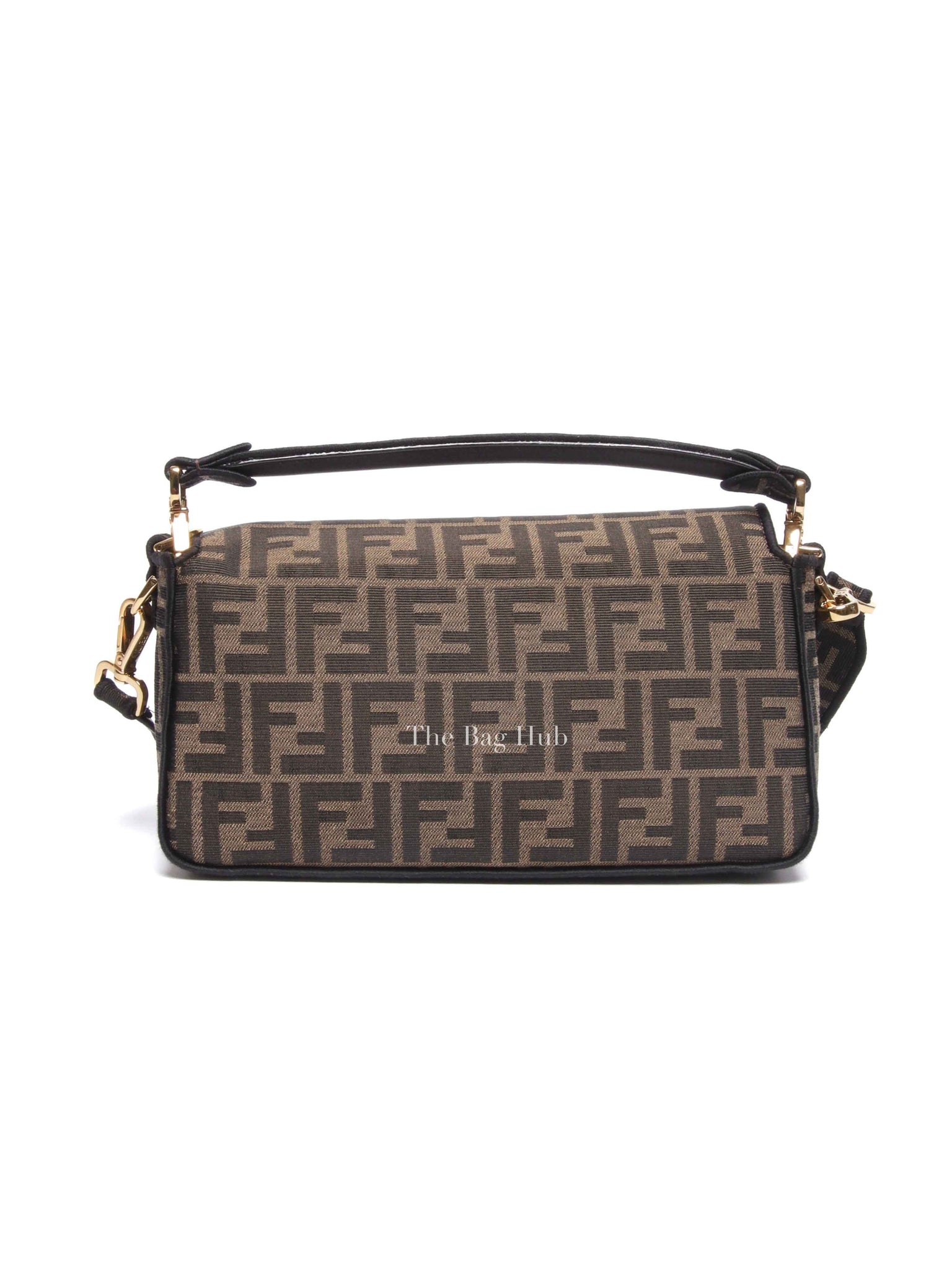 Fendi Brown Fabric Jacquard FF 1974 Medium Baguette Bag