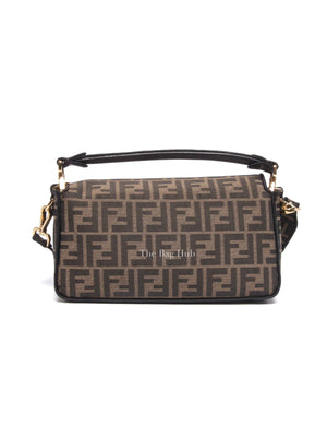 Fendi Brown Fabric Jacquard FF 1974 Medium Baguette Bag