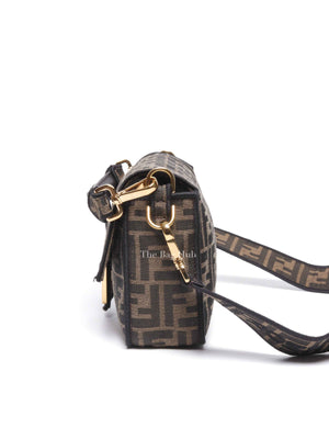 Fendi Brown Fabric Jacquard FF 1974 Medium Baguette Bag