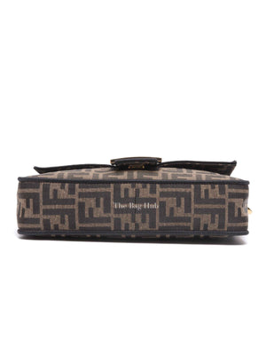 Fendi Brown Fabric Jacquard FF 1974 Medium Baguette Bag