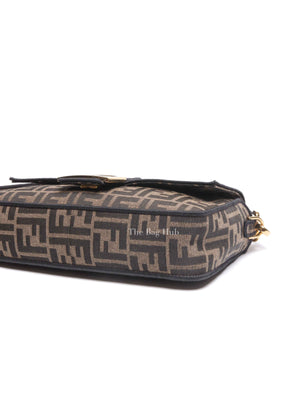 Fendi Brown Fabric Jacquard FF 1974 Medium Baguette Bag
