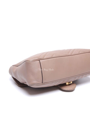 Gucci Taupe Leather GG Marmont Medium Shoulder Bag