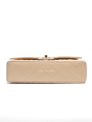 Chanel Beige Caviar Quilted Medium Double Flap Bag GHW