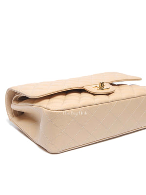 Chanel Beige Caviar Quilted Medium Double Flap Bag GHW