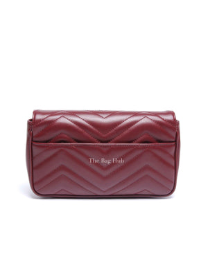 Gucci Rosso Ancora Red Leather GG Marmont Small Shoulder Bag
