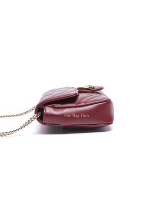 Gucci Rosso Ancora Red Leather GG Marmont Small Shoulder Bag