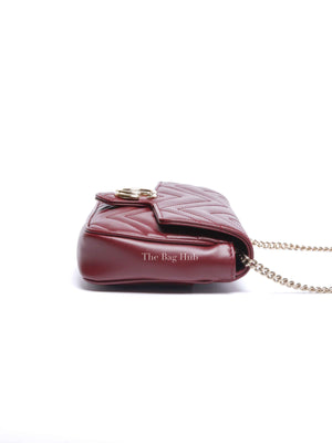 Gucci Rosso Ancora Red Leather GG Marmont Small Shoulder Bag