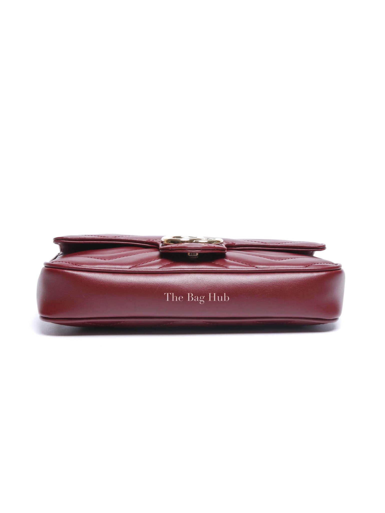 Gucci Rosso Ancora Red Leather GG Marmont Small Shoulder Bag