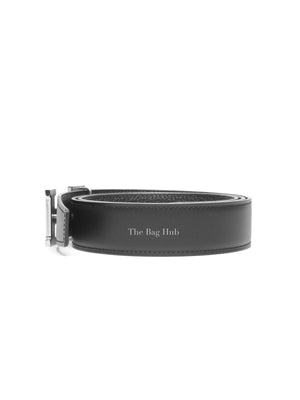 Hermes Noir/Noir Leather H Buckle Reversible Belt 32mm SHW 90cm