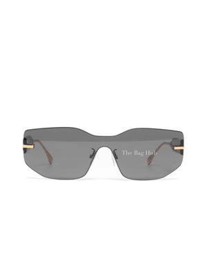 Fendi Black/Gold Plastic/Metal Fendigraphy Shield Sunglasses