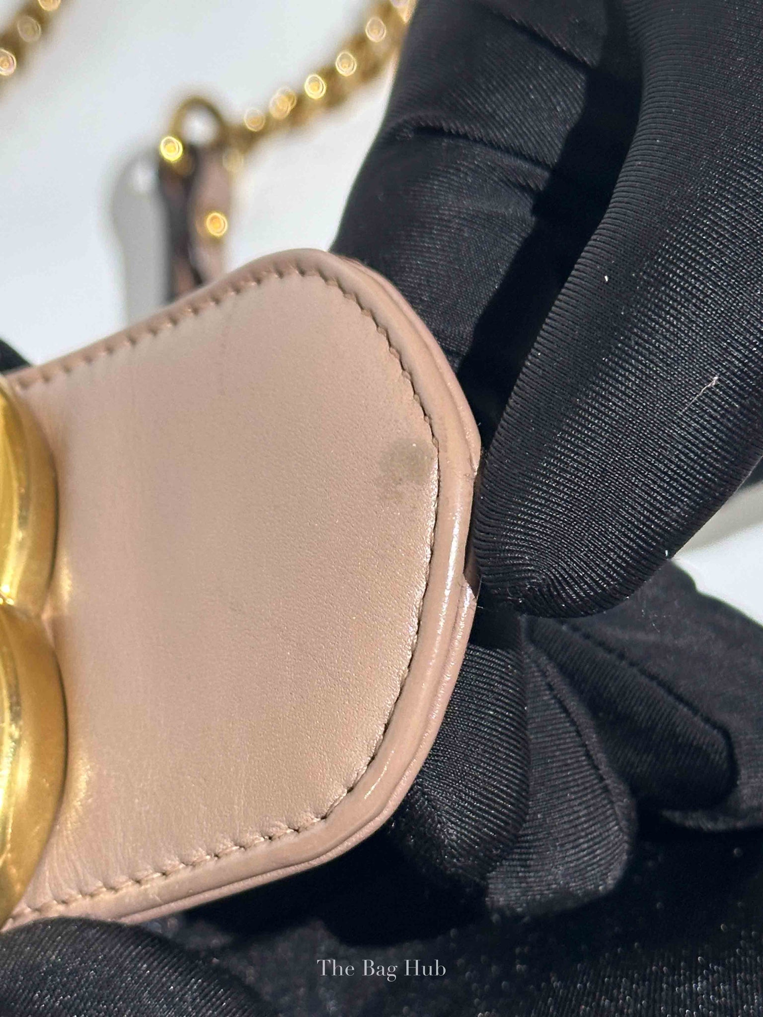 Gucci Taupe Leather GG Marmont Medium Shoulder Bag