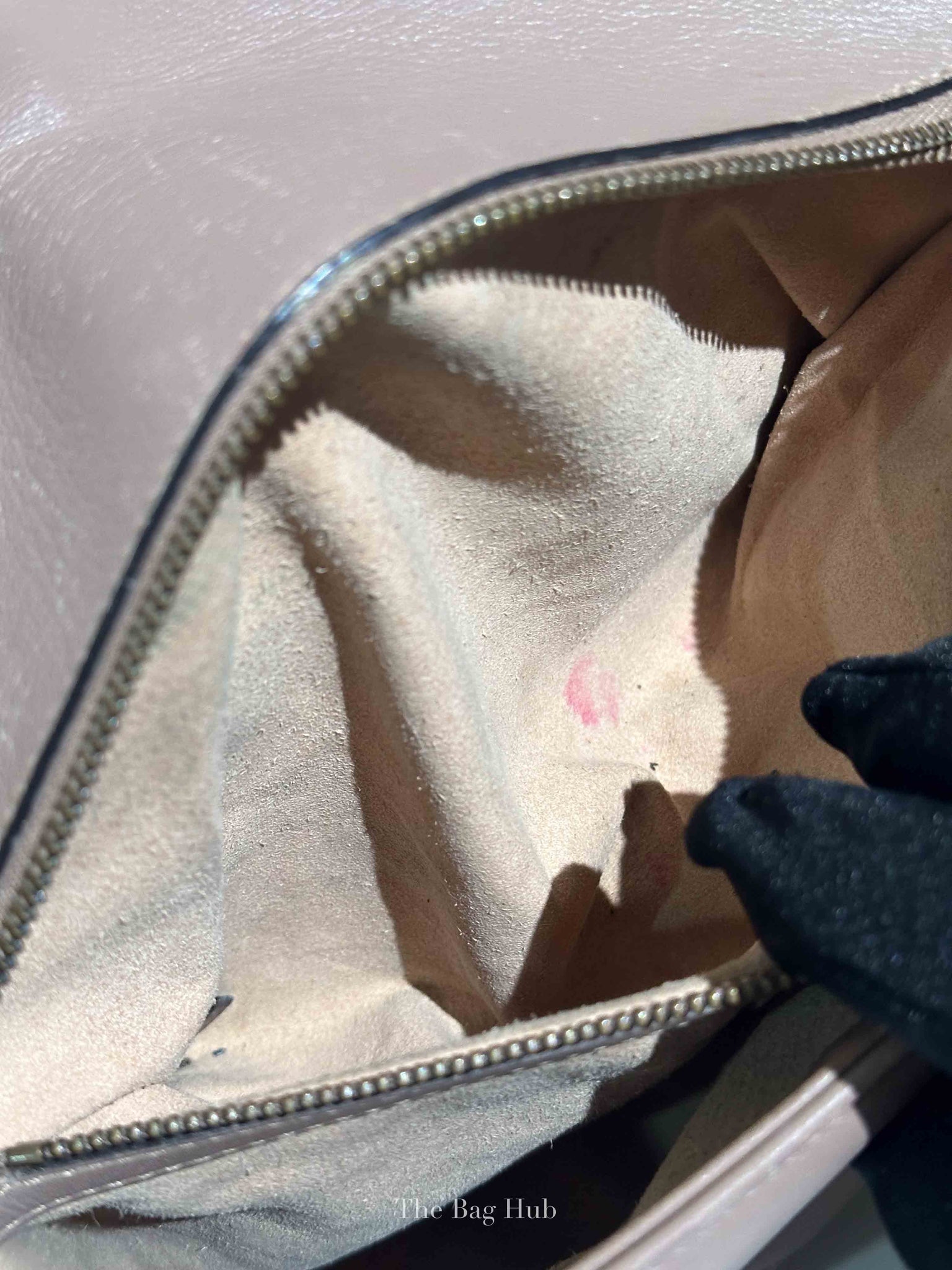 Gucci Taupe Leather GG Marmont Medium Shoulder Bag