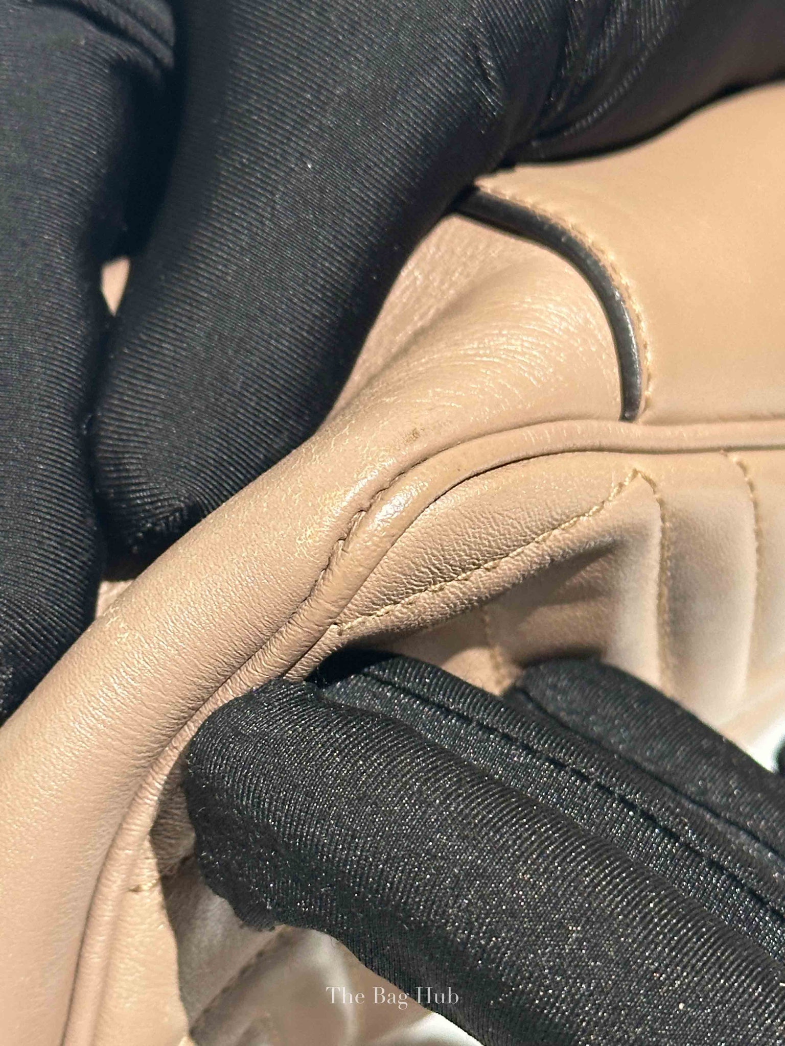 Gucci Taupe Leather GG Marmont Medium Shoulder Bag