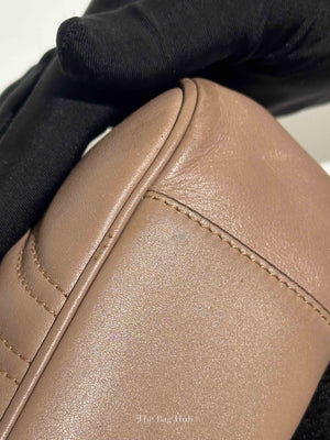 Gucci Taupe Leather GG Marmont Medium Shoulder Bag