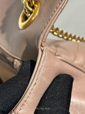 Gucci Taupe Leather GG Marmont Medium Shoulder Bag