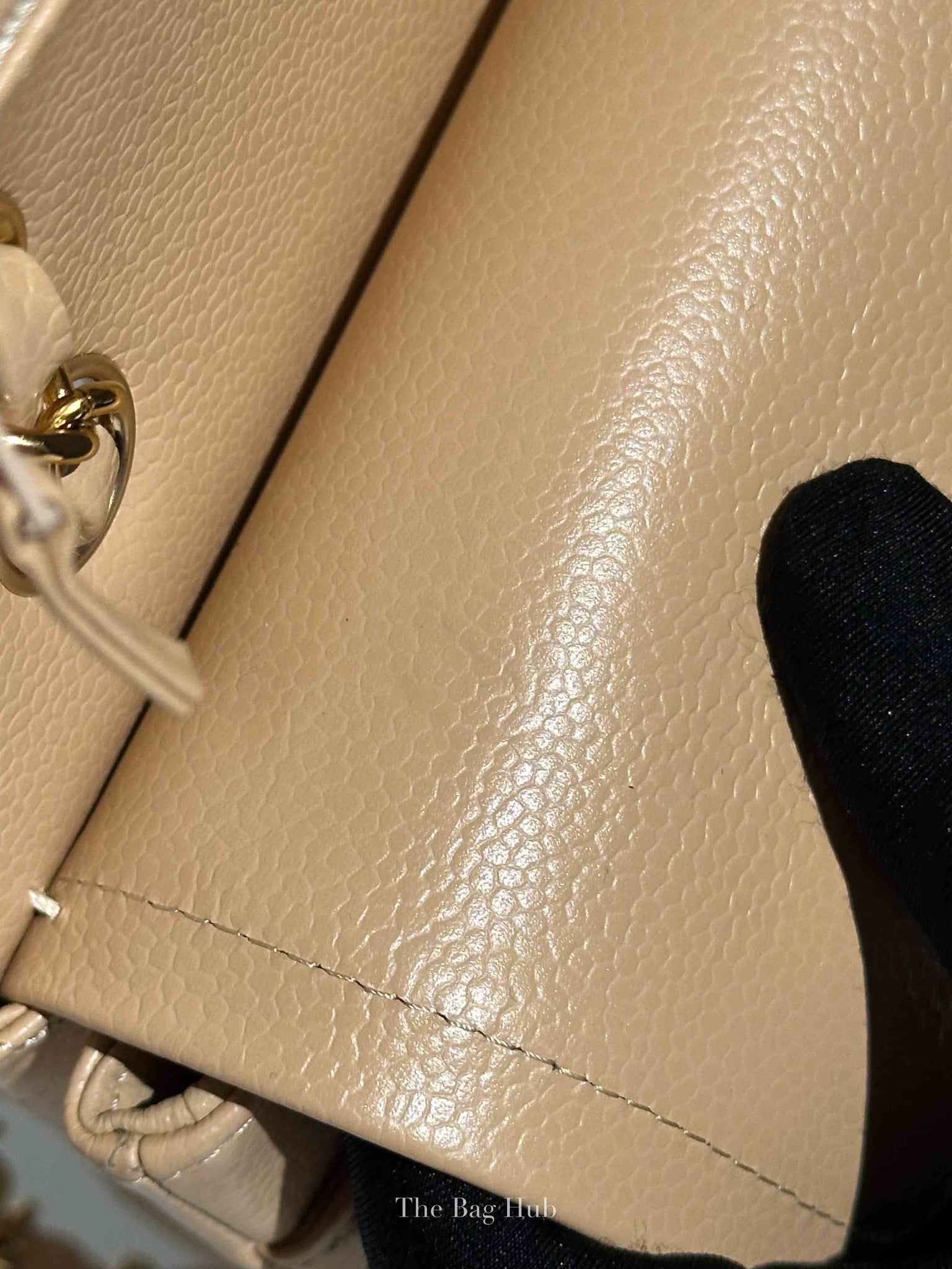 Chanel Beige Caviar Quilted Medium Double Flap Bag GHW