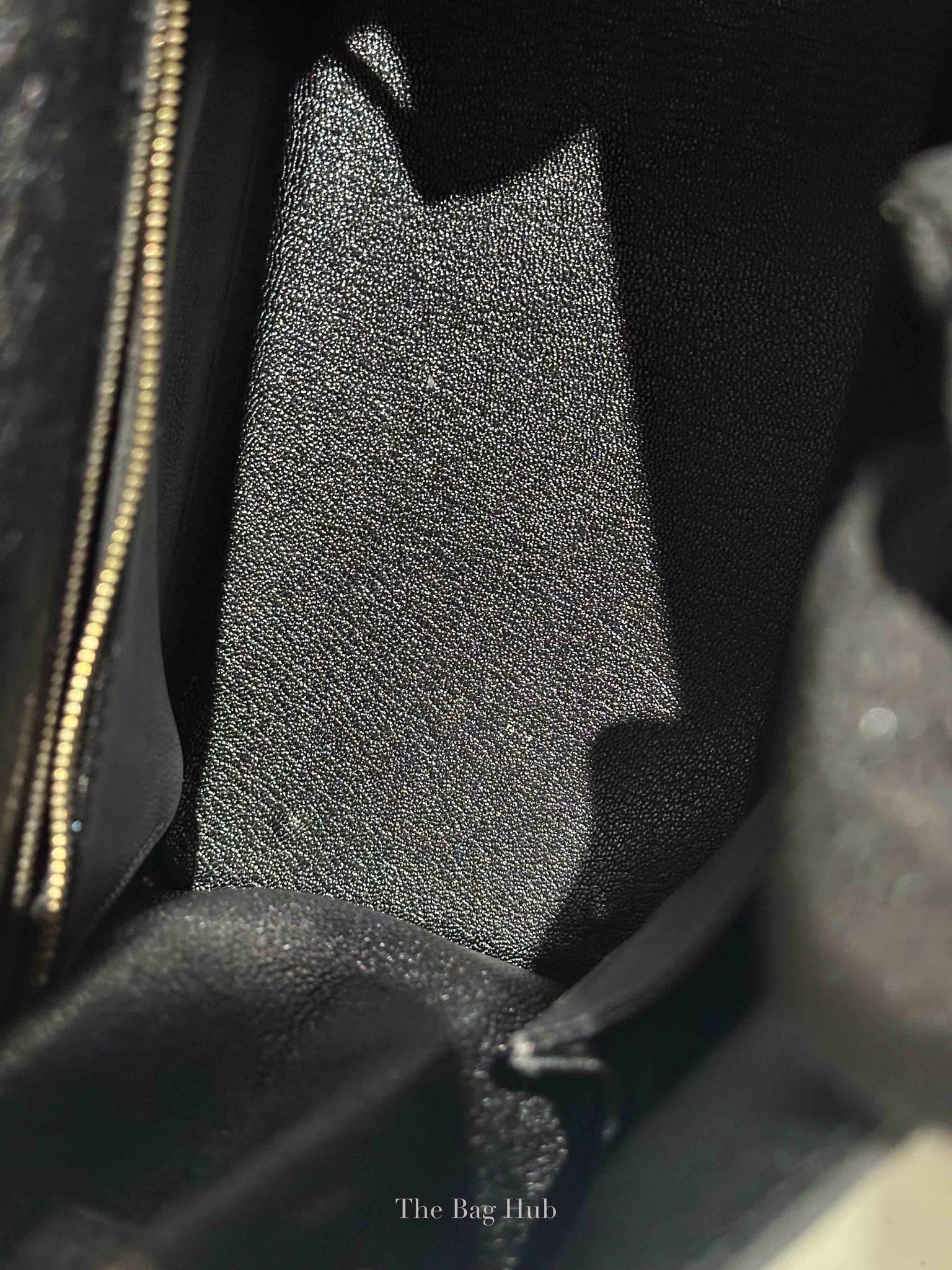 Hermes Black Ostrich Kelly Sellier 28 Bag GHW (No Strap)