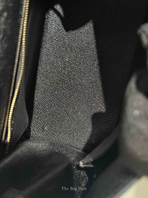 Hermes Black Ostrich Kelly Sellier 28 Bag GHW (No Strap)