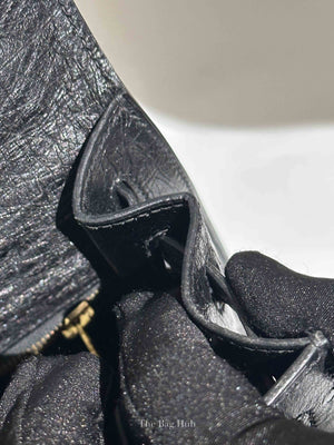 Hermes Black Ostrich Kelly Sellier 28 Bag GHW (No Strap)