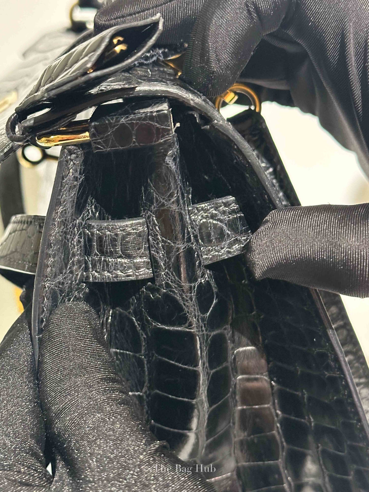 Hermes Black Shiny Alligator Kelly 35 Bag GHW