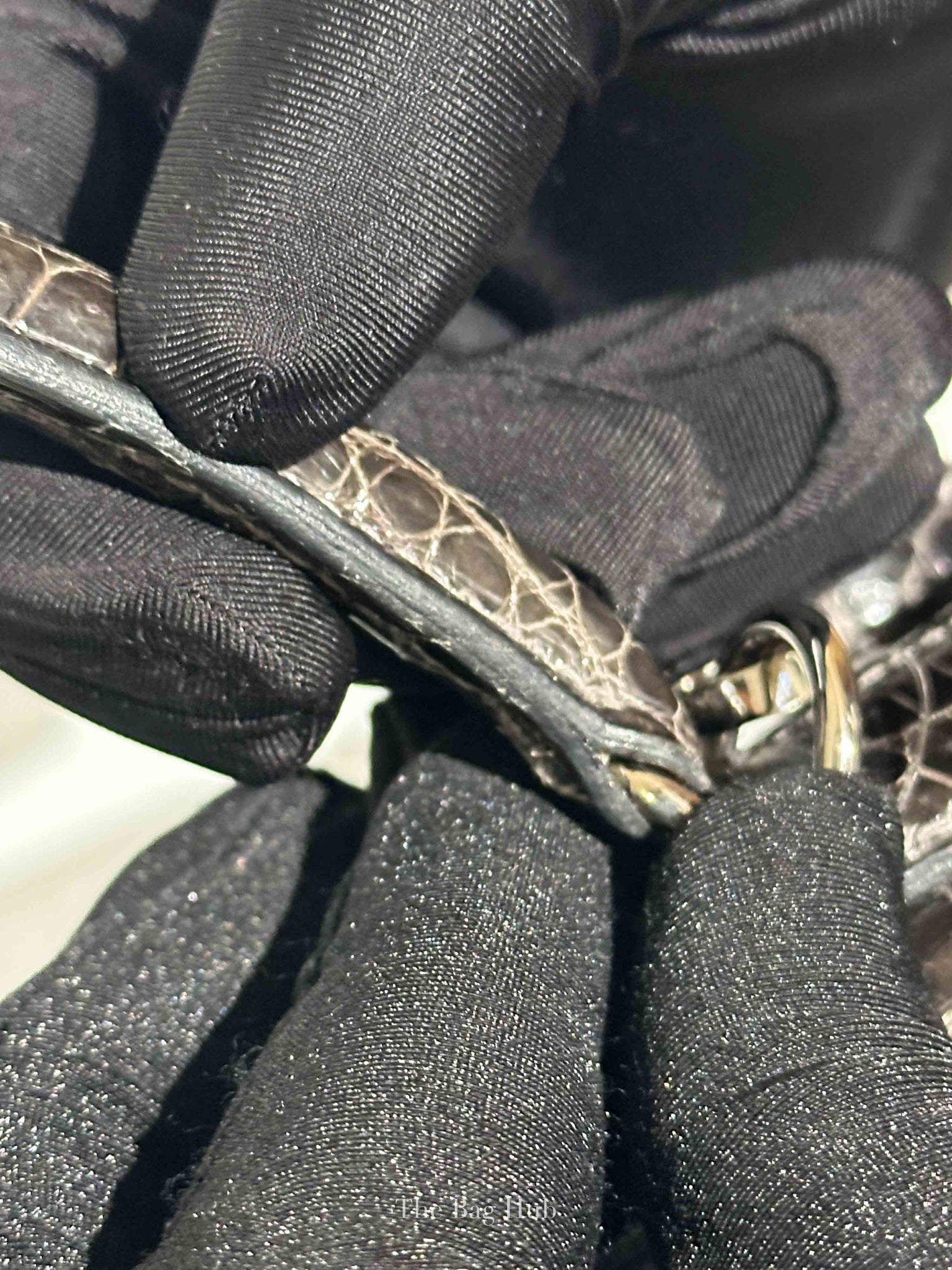 Hermes Black Shiny Porosus Crocodile Kelly 28 Bag PHW
