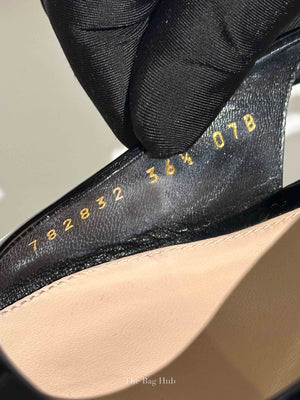 Gucci Black Patent Leather Signoria Chain Slingback Pumps Size 36.5