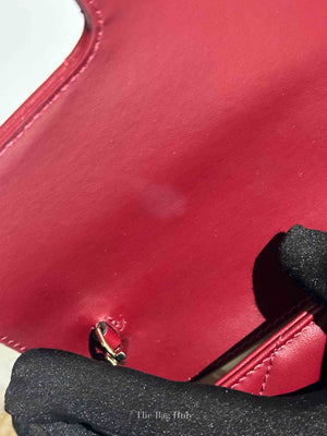 Gucci Rosso Ancora Red Leather GG Marmont Small Shoulder Bag