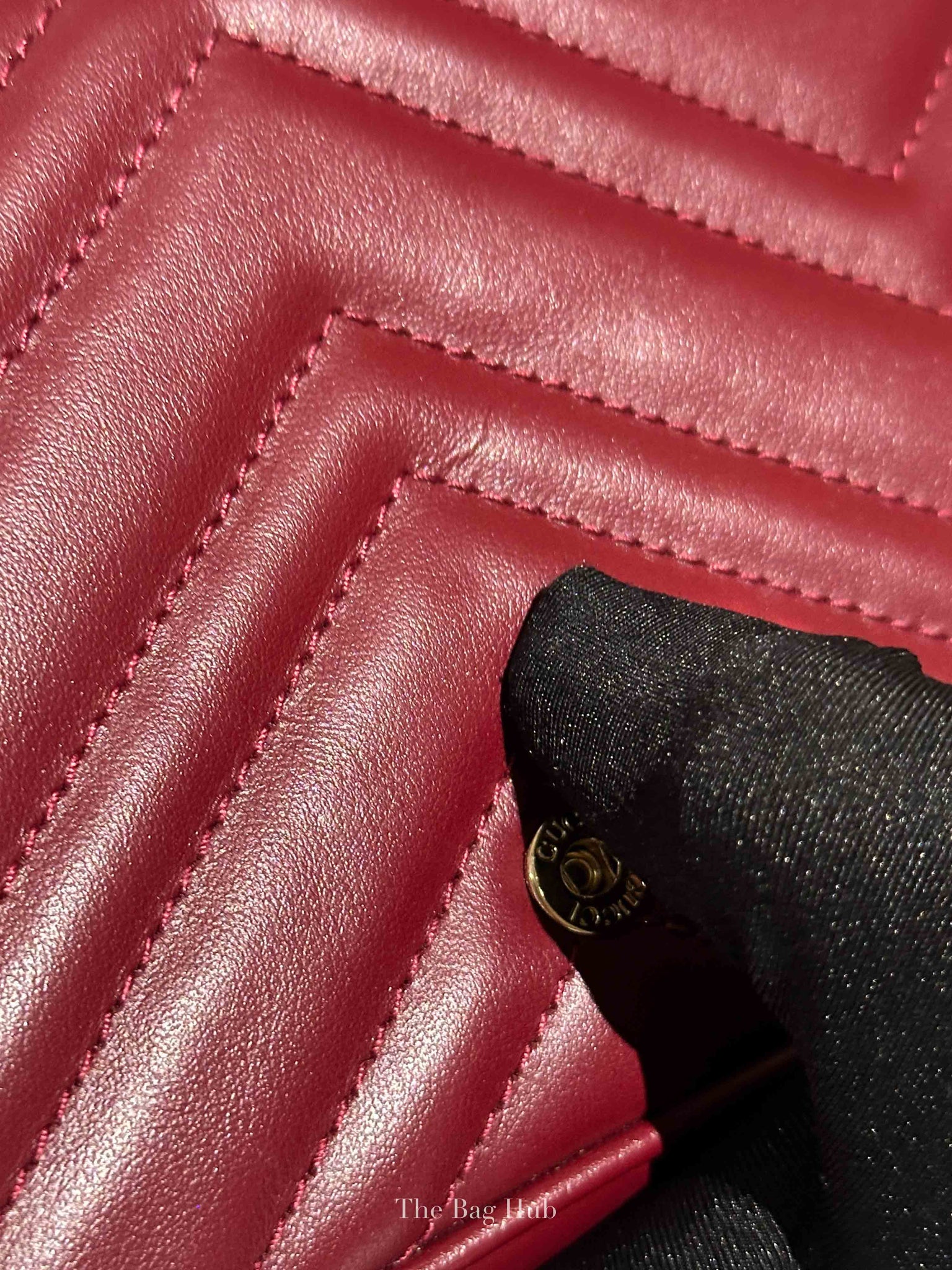 Gucci Rosso Ancora Red Leather GG Marmont Small Shoulder Bag