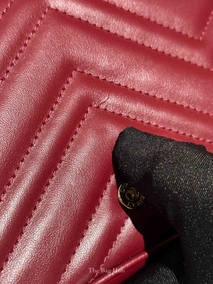 Gucci Rosso Ancora Red Leather GG Marmont Small Shoulder Bag