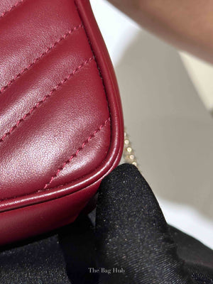 Gucci Rosso Ancora Red Leather GG Marmont Small Shoulder Bag