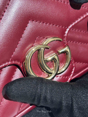 Gucci Rosso Ancora Red Leather GG Marmont Small Shoulder Bag