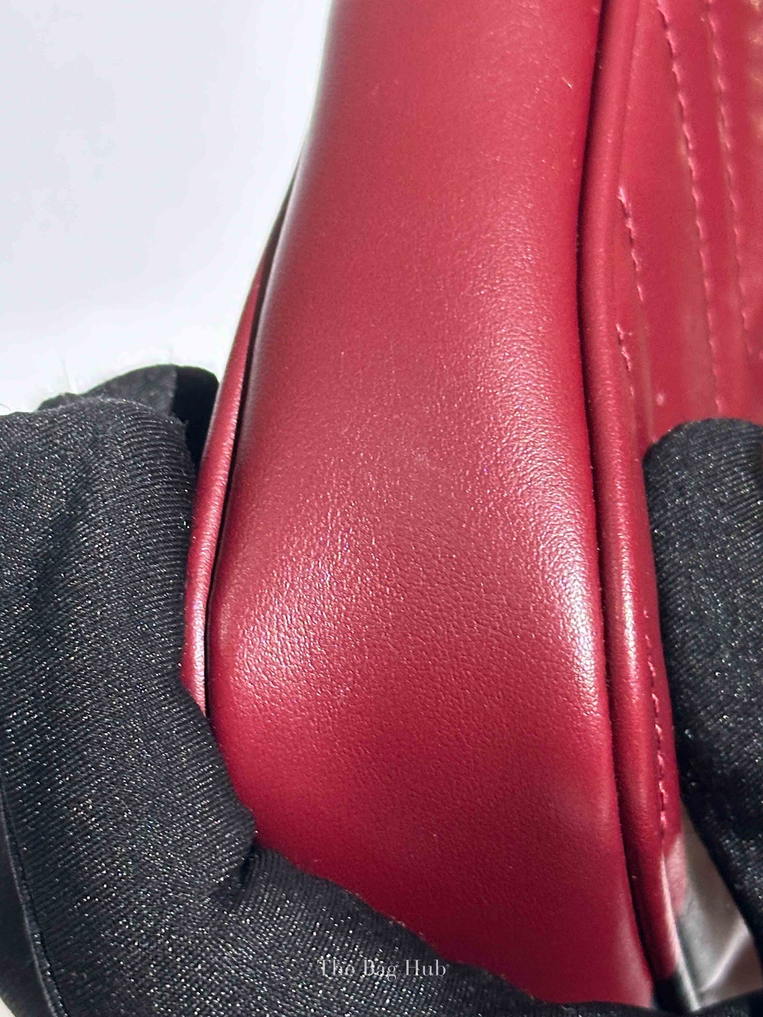 Gucci Rosso Ancora Red Leather GG Marmont Small Shoulder Bag
