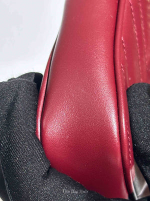 Gucci Rosso Ancora Red Leather GG Marmont Small Shoulder Bag