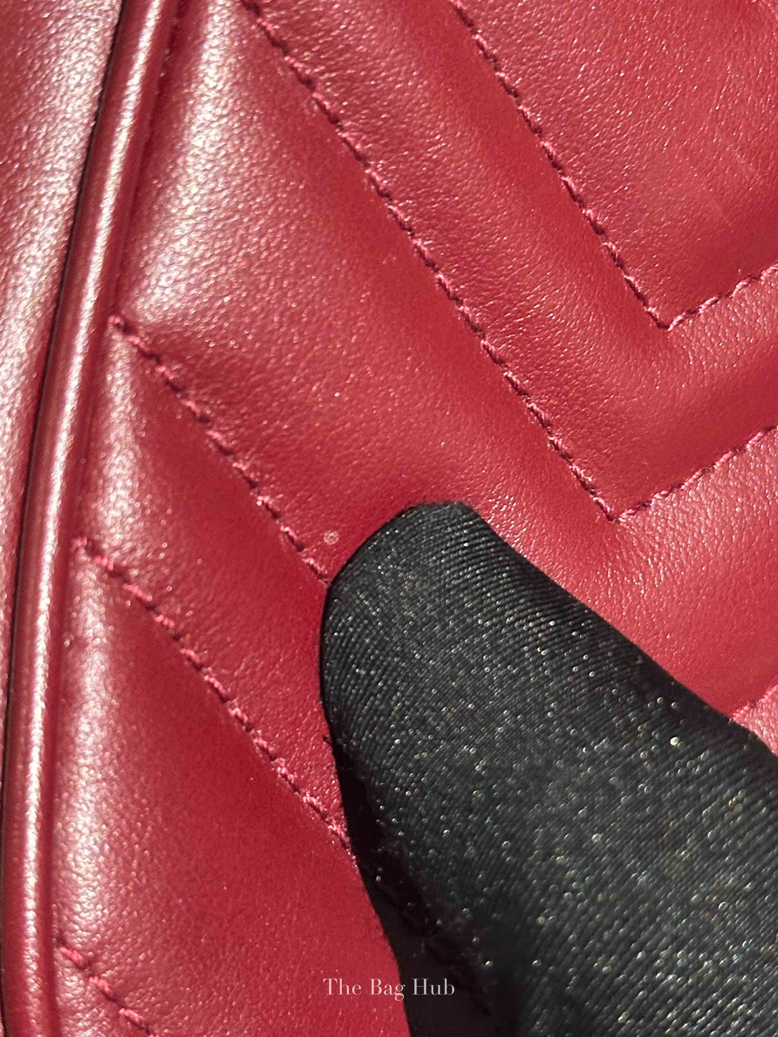 Gucci Rosso Ancora Red Leather GG Marmont Small Shoulder Bag