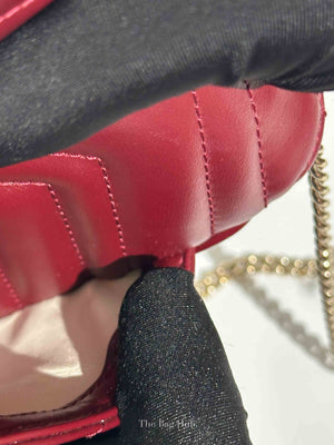 Gucci Rosso Ancora Red Leather GG Marmont Small Shoulder Bag