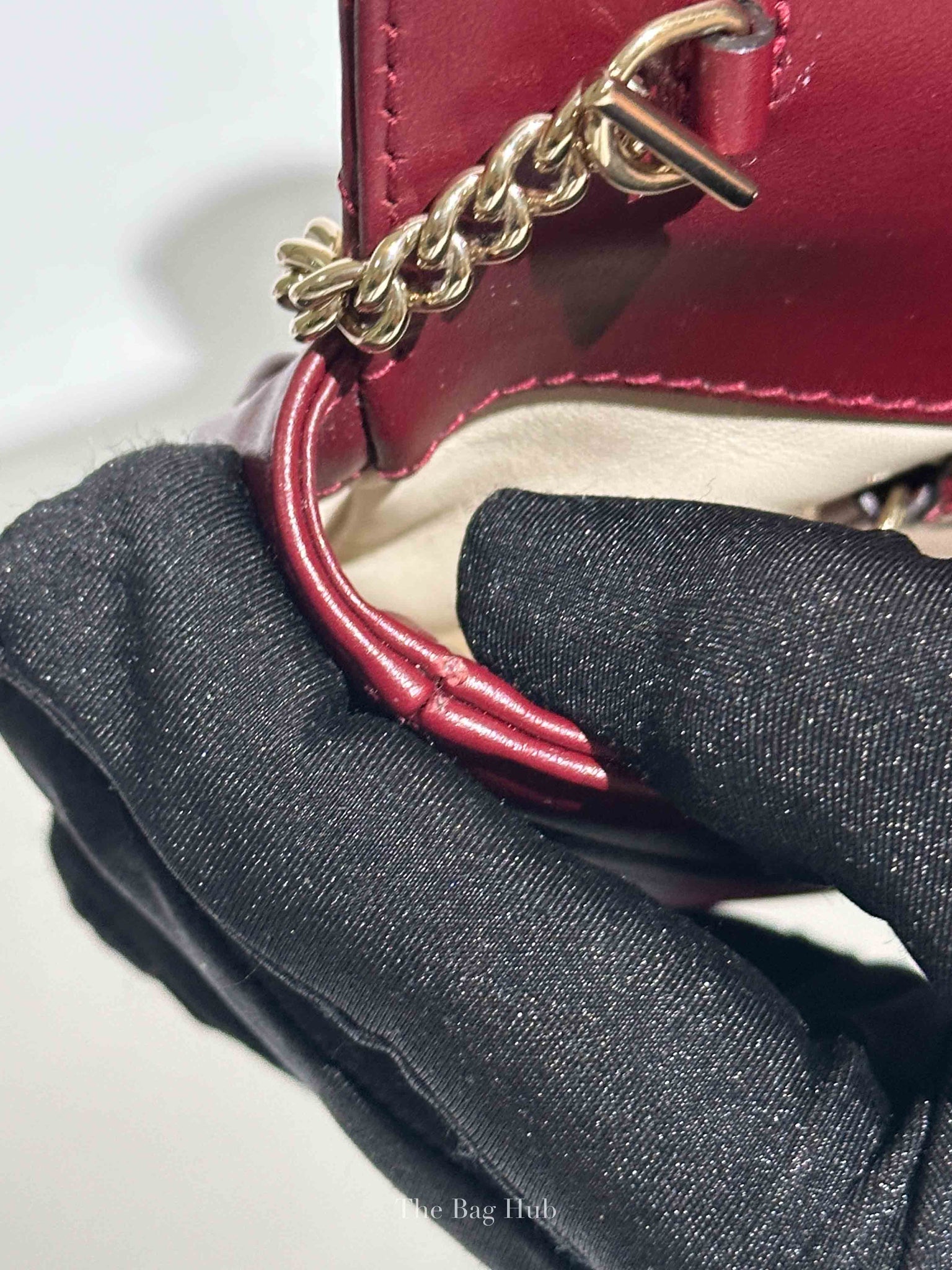 Gucci Rosso Ancora Red Leather GG Marmont Small Shoulder Bag