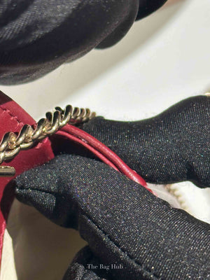 Gucci Rosso Ancora Red Leather GG Marmont Small Shoulder Bag