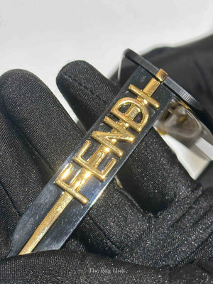 Fendi Black/Gold Plastic/Metal Fendigraphy Shield Sunglasses