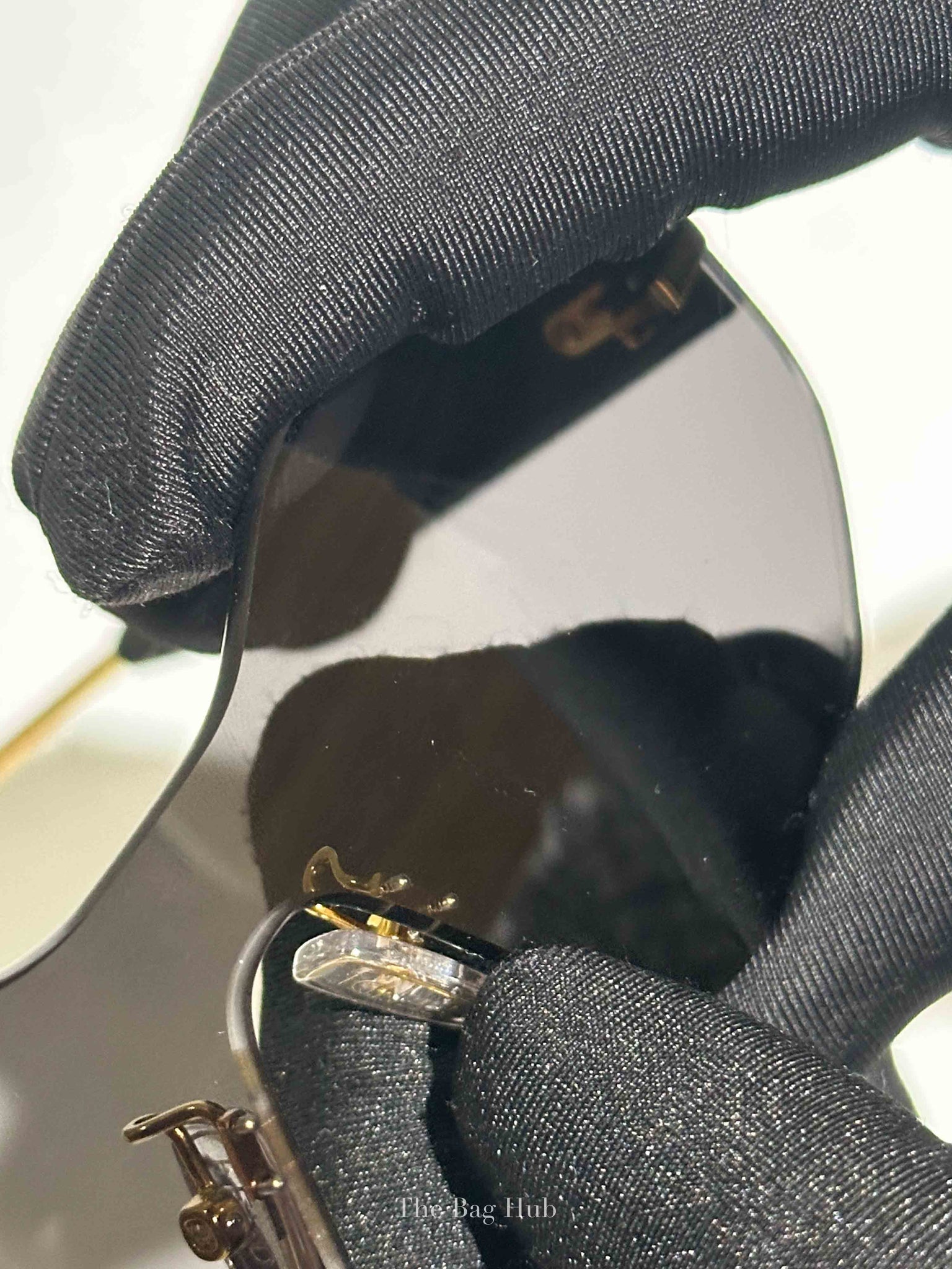 Fendi Black/Gold Plastic/Metal Fendigraphy Shield Sunglasses