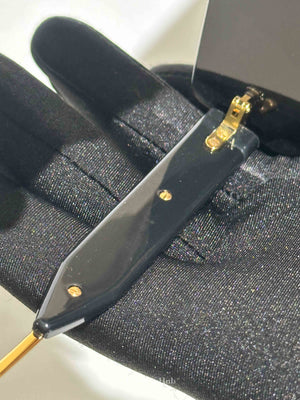 Fendi Black/Gold Plastic/Metal Fendigraphy Shield Sunglasses