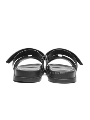 Hermes Noir Calfskin Chypre Sandals Size 41.5