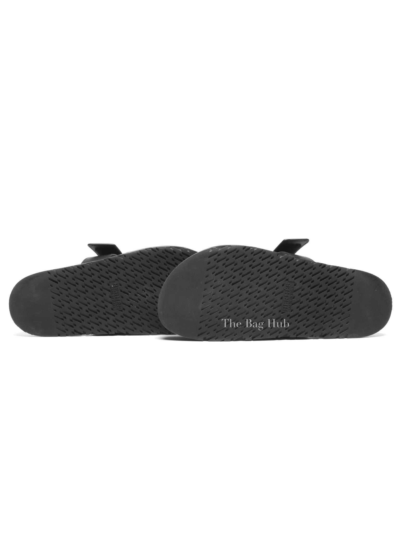 Hermes Noir Calfskin Chypre Sandals Size 41.5