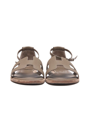Hermes Etoupe Epsom Santorini Sandals Size 37