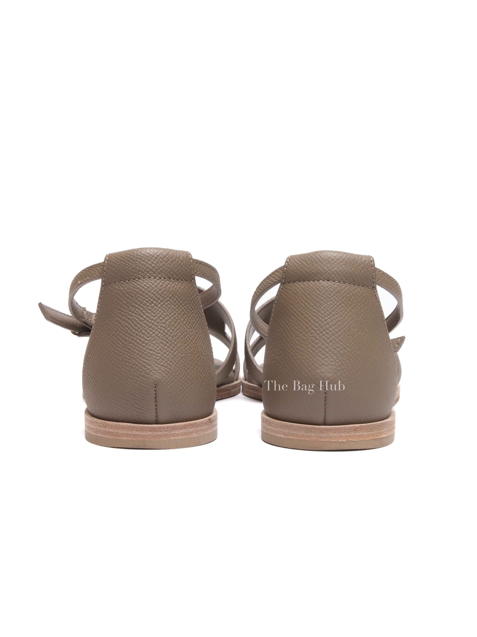 Hermes Etoupe Epsom Santorini Sandals Size 37