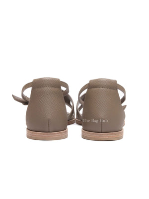 Hermes Etoupe Epsom Santorini Sandals Size 37