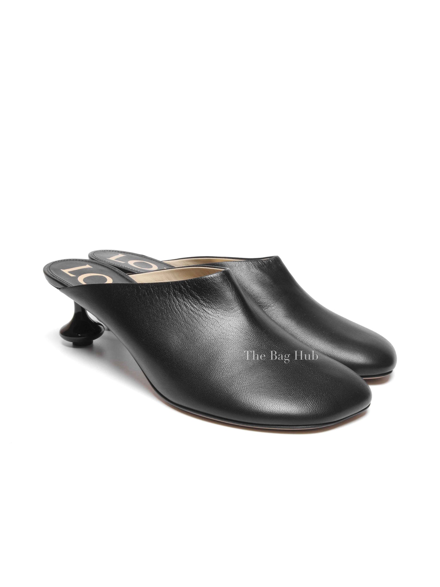 Loewe Black Goatskin Toy Mules Heels Size 40