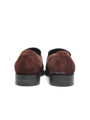 Hermes Chocolat Suede Goatskin Fauborg Loafers Size 37